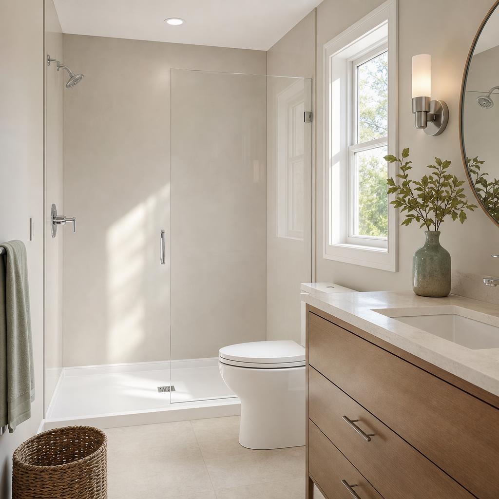 Recently remodeled bathroom in a Baden, PA home