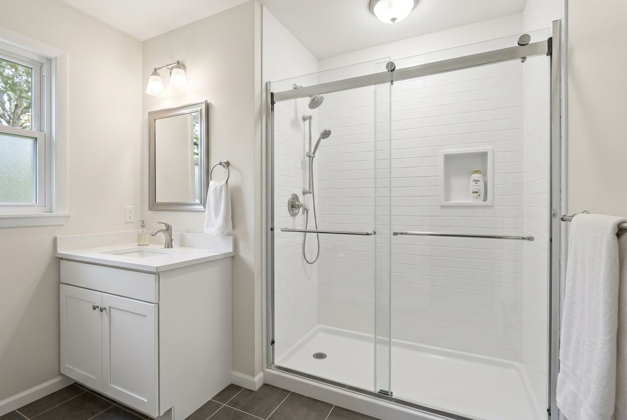 Recently remodeled bathroom in a Hingham, MA home