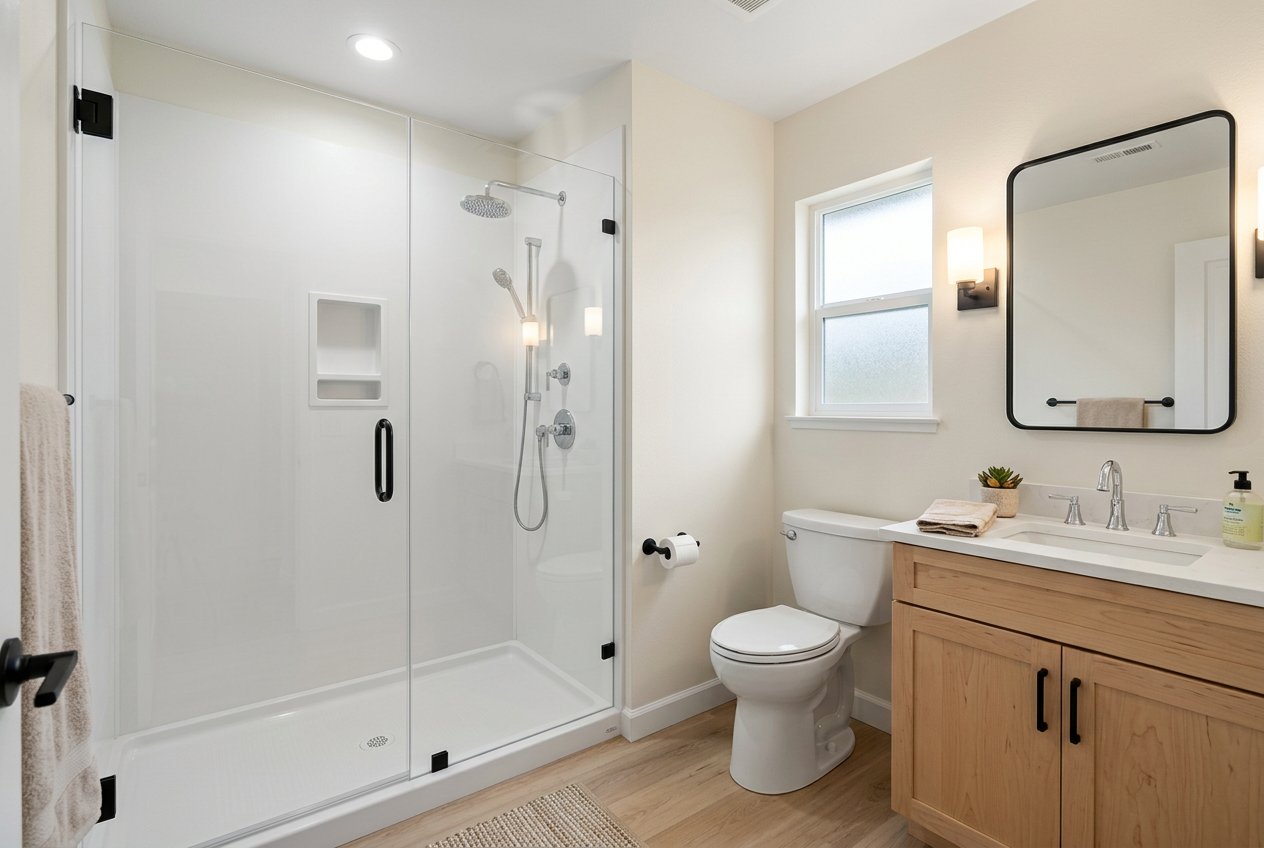 Recently remodeled bathroom in a Pfafftown, NC home