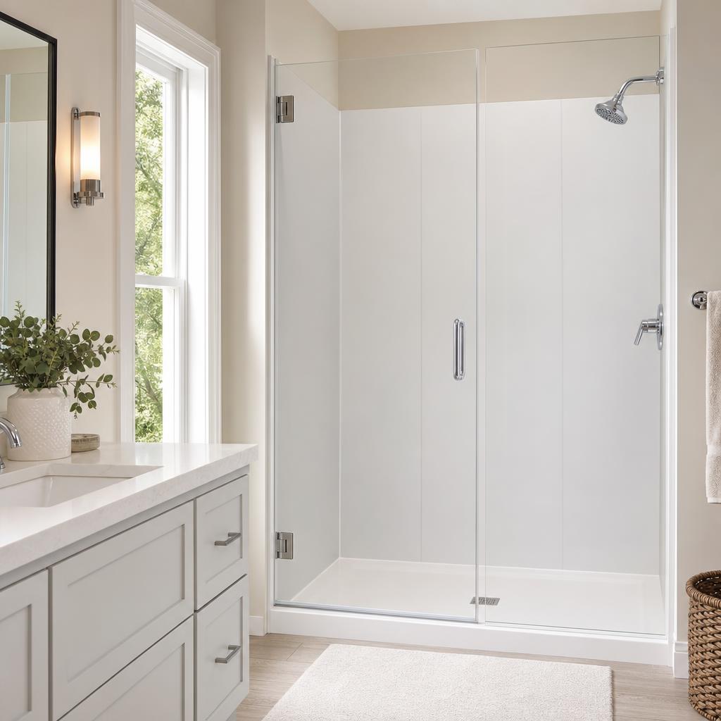 Renovated bathroom in a home in Bibb County