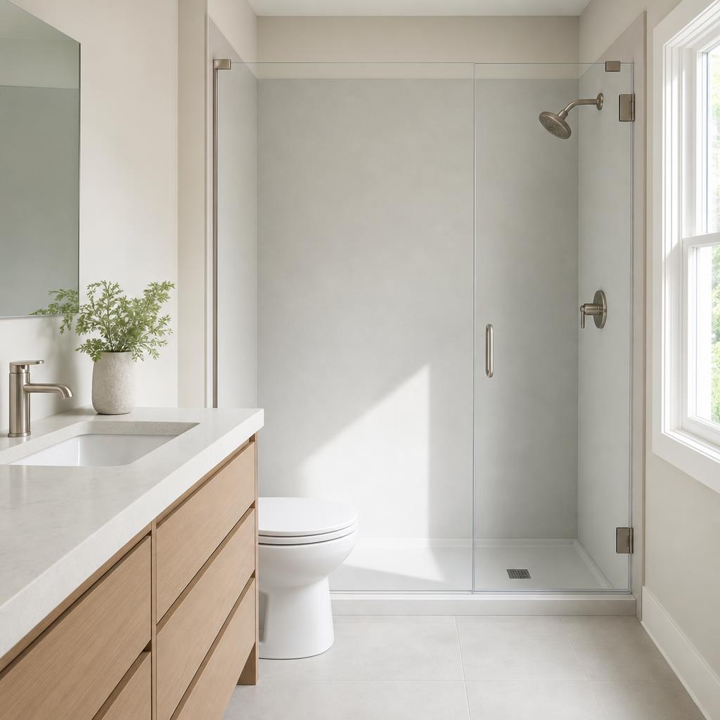 Renovated bathroom in a home in Canadian County