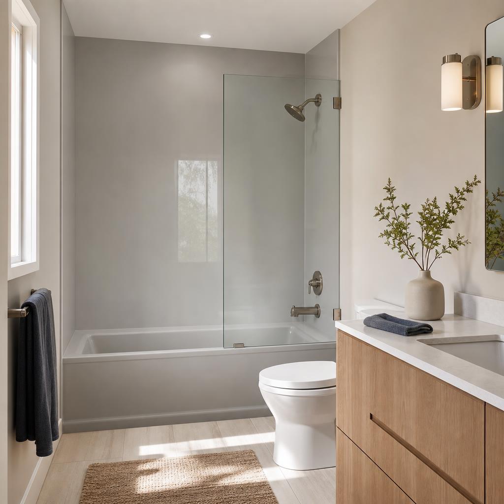 Recently remodeled bathroom in a Carson City, MI home