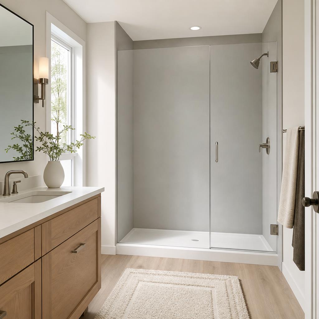 Renovated bathroom in a home in Cass County