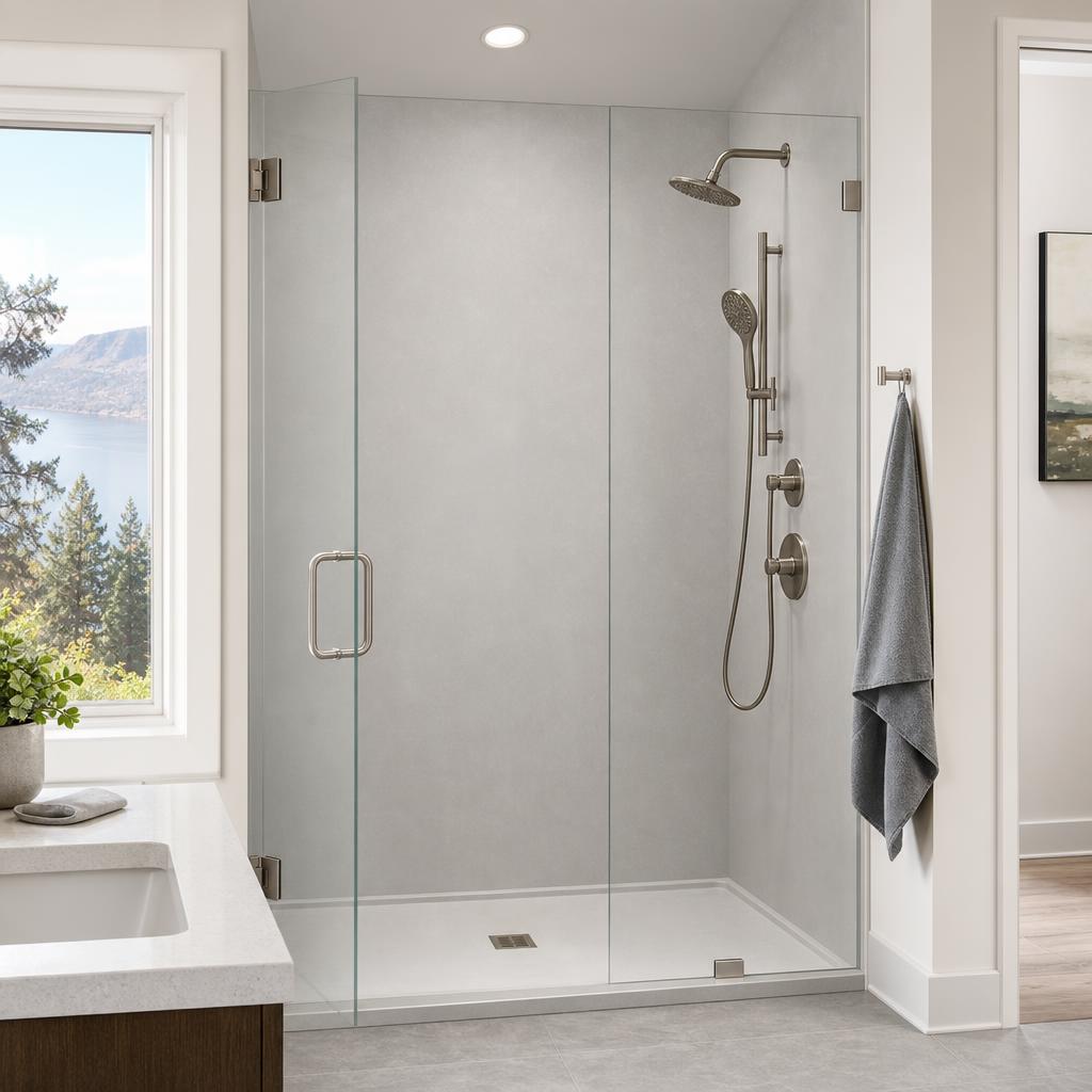 Renovated bathroom in a home in Clay County