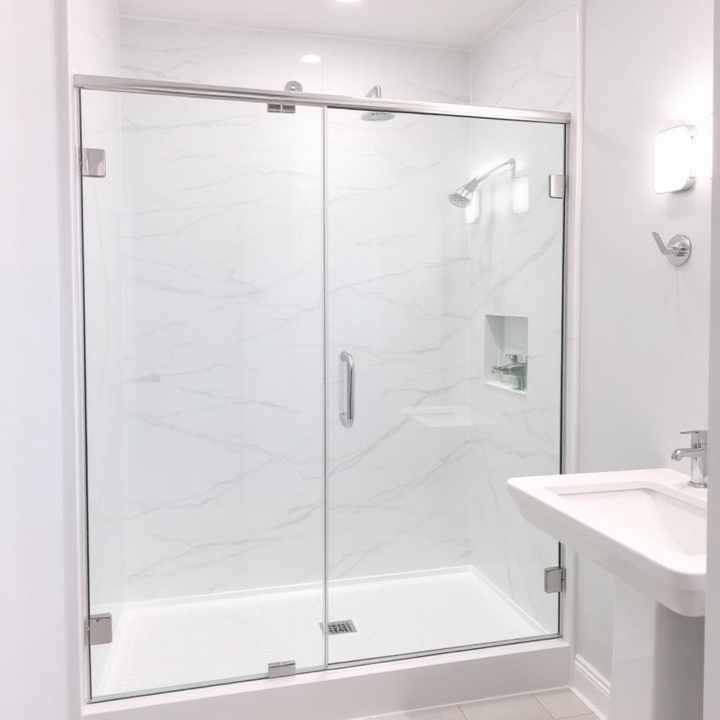 Recently remodeled bathroom in a Harbor East, MD home